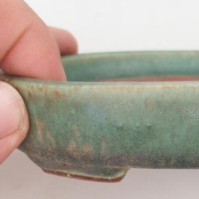 Keramik Bonsaischale 12 x 9 x 2,5 cm, Farbe grün - 2. Wahl - 2
