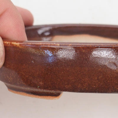 Keramik Bonsaischale 12 x 9 x 2,5 cm, Farbe braun - 2. Wahl - 2