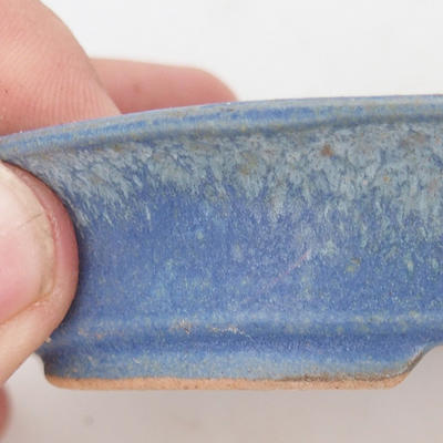 Keramik Bonsaischale 12,5 x 10,5 x 2,5 cm, Farbe blau - 2. Wahl - 2