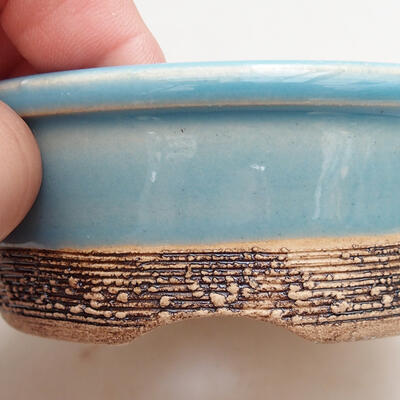 Bonsaischale aus Keramik 9 x 9 x 3,5 cm, Farbe blau - 2