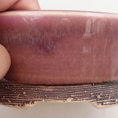 Bonsaischale aus Keramik 12 x 12 x 5 cm, Farbe rosa - 2