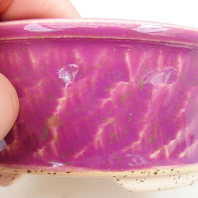 Bonsaischale aus Keramik 12 x 12 x 5 cm, Farbe lila - 2