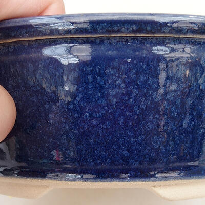 Bonsaischale aus Keramik 14,5 x 14,5 x 5,5 cm, Farbe blau - 2