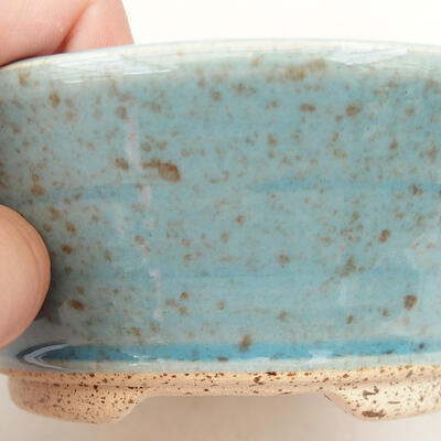 Bonsaischale aus Keramik 13 x 13 x 5 cm, Farbe blau - 2