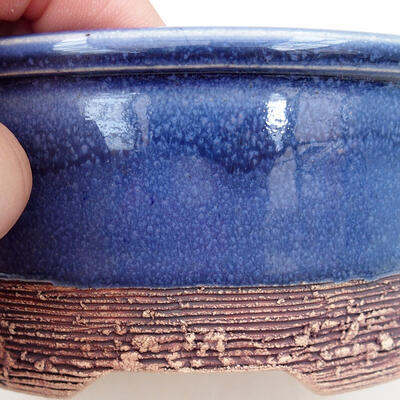 Bonsaischale aus Keramik 13 x 13 x 6 cm, Farbe blau - 2
