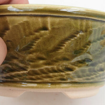 Bonsaischale aus Keramik 15 x 15 x 6 cm, Farbe grün - 2