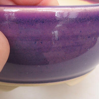 Bonsaischale aus Keramik 12,5 x 12,5 x 5,5 cm, Farbe lila - 2