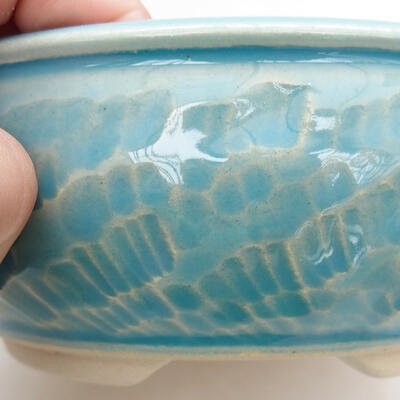 Bonsaischale aus Keramik 13 x 13 x 5,5 cm, Farbe blau - 2
