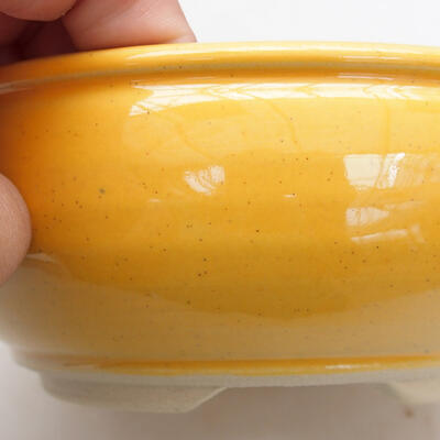 Bonsaischale aus Keramik 14 x 14 x 6 cm, Farbe gelb - 2