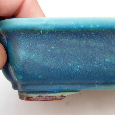 Bonsaischale aus Keramik 17,5 x 13,5 x 5,5 cm, Farbe blau - 2