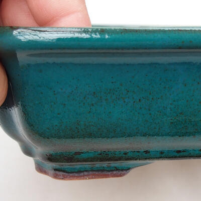 Bonsaischale aus Keramik 17,5 x 13,5 x 5,5 cm, Farbe grün - 2