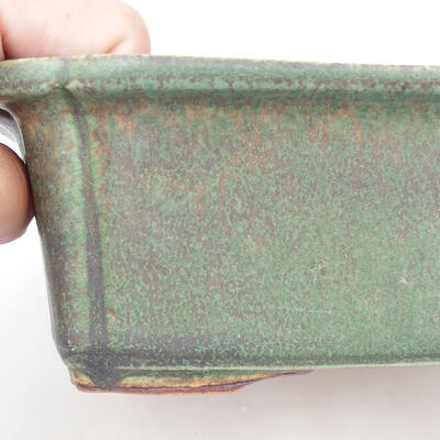 Bonsaischale aus Keramik 17 x 12,5 x 6,5 cm, Farbe grün - 2