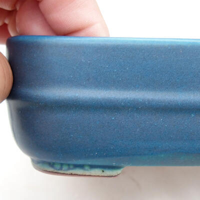 Bonsaischale aus Keramik 13,5 x 11,5 x 5 cm, Farbe blau - 2