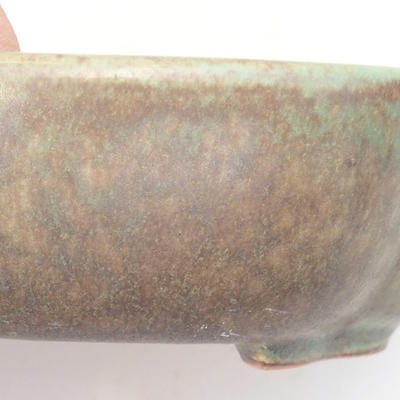 Keramische Bonsai-Schale 10,5 x 8 x 3,5 cm, Farbe braun-grün - 2