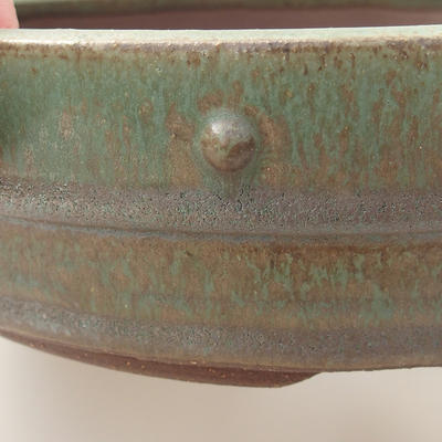 Keramische Bonsai-Schale 19 x 19 x 5 cm, Farbe grün - 2
