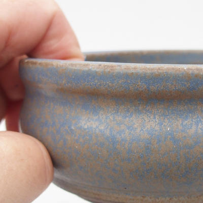 Keramik Bonsaischale 10 x 10 x 4 cm, Farbe blau - 2