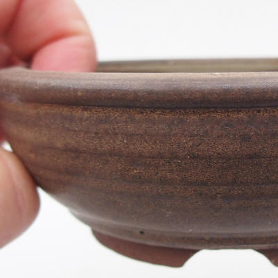 Keramik Bonsai Schüssel 10 x 10 x 3,5 cm, braune Farbe - 2