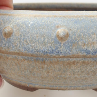 Keramische Bonsai-Schale 14 x 14 x 5 cm, Farbe blau - 2