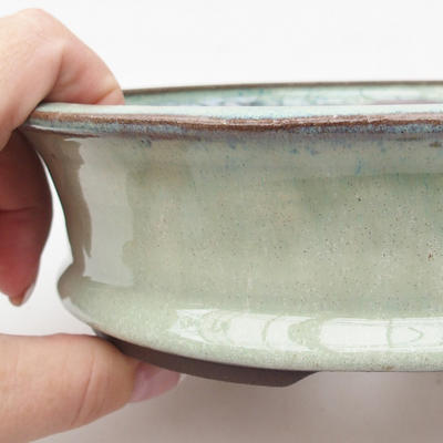 Keramik Bonsai Schüssel 18 x 18 x 5 cm, Farbe grün - 2