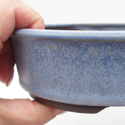 Bonsaischale aus Keramik 16 x 16 x 4,5 cm, Farbe blau - 2