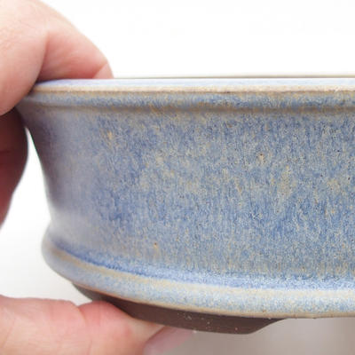 Bonsaischale aus Keramik 16 x 16 x 5 cm, Farbe blau - 2