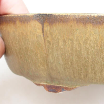 Bonsaischale aus Keramik 17,5 x 15 x 4,5 cm, braune Farbe - 2