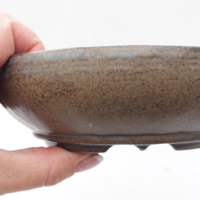 Keramik Bonsai Schüssel 15 x 15 x 4 cm, braun-blaue Farbe - 2
