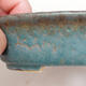 Bonsaischale aus Keramik 12,5 x 11,5 x 3,5 cm, blau-schwarze Farbe - 2/3