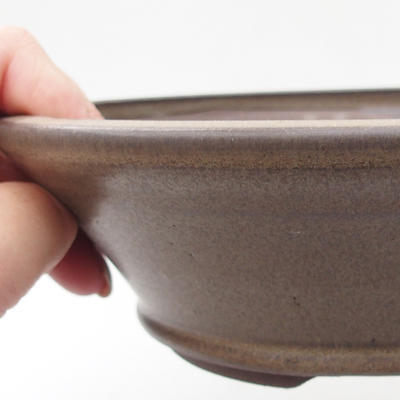 Keramik Bonsaischale 18 x 18 x 5,5 cm, Farbe grau - 2