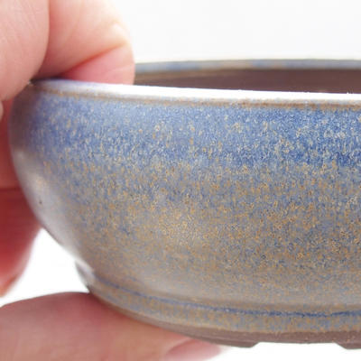 Keramik Bonsaischale 10 x 10 x 4,5 cm, Farbe blau - 2