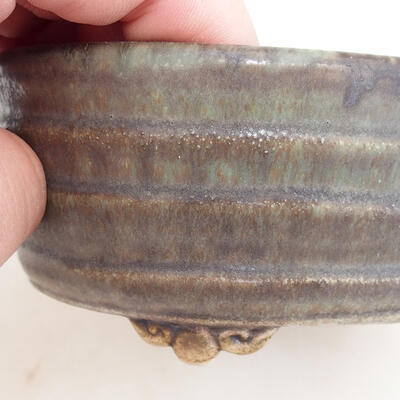 Bonsaischale aus Keramik 11 x 9,5 x 3,5 cm, Farbe braun - 2