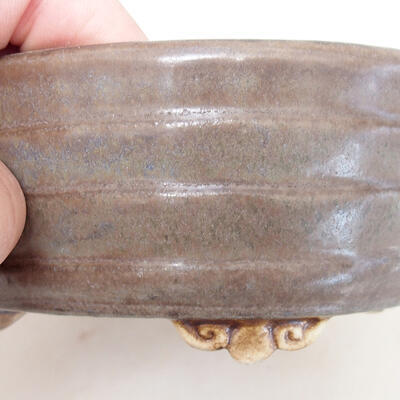 Bonsaischale aus Keramik 11 x 9,5 x 3,5 cm, Farbe braun - 2
