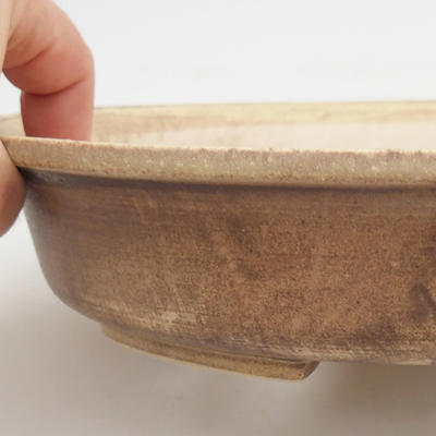 Keramik Bonsai Schüssel 24 x 21 x 5 cm, braun-beige Farbe - 2