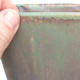 Keramische Bonsai-Schale 11 x 11 x 11,5 cm, Farbe braun-grün - 2/3