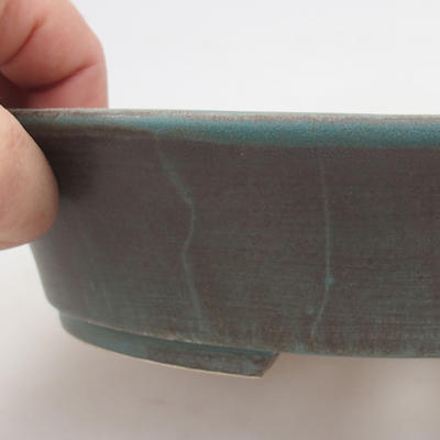 Keramik-Bonsaischale 21,5 x 18 x 5 cm, grünbraune Farbe - 2
