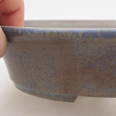 Keramik Bonsaischale 21,5 x 18 x 5 cm, blau-braune Farbe - 2