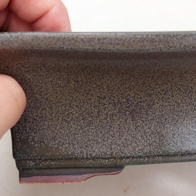 Bonsaischale aus Keramik 20,5 x 15,5 x 7 cm, graue Farbe - 2