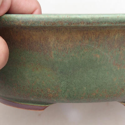Bonsaischale aus Keramik 22 x 18 x 8 cm, Farbe grün-braun - 2
