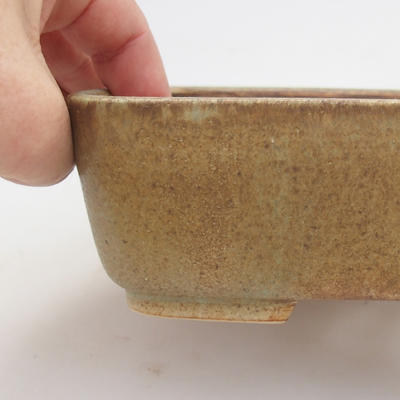 Keramik Bonsai Schüssel 18 x 15 x 5 cm, grün-braune Farbe - 2