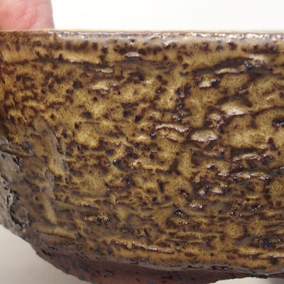 Keramische Bonsai-Schale 15,5 x 15,5 x 5,5 cm, braune Farbe - 2