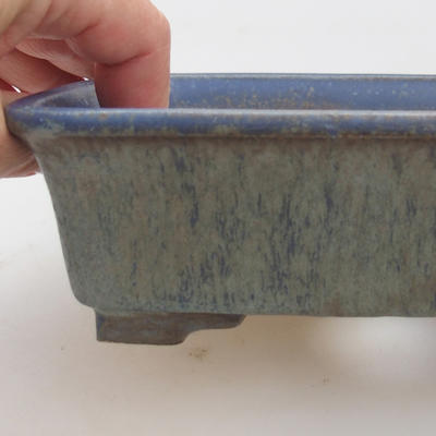 Keramik Bonsaischale 17 x 14 x 5 cm, Farbe blau - 2