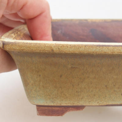 Keramik Bonsai Schüssel 17 x 14 x 5 cm, grün-braune Farbe - 2