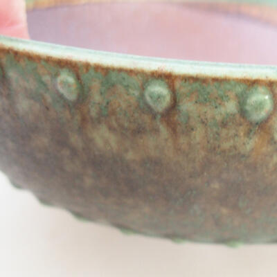 Bonsaischale aus Keramik 17 x 17 x 5 cm, Farbe grün - 2