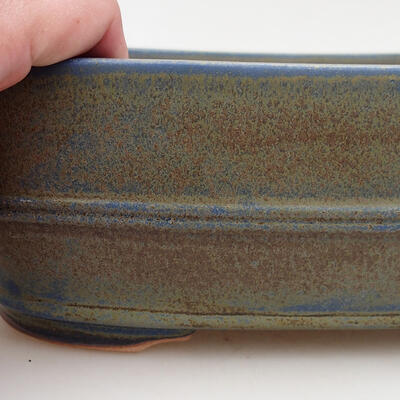Bonsaischale aus Keramik 23,5 x 18,5 x 7,5 cm, Farbe blaubraun - 2