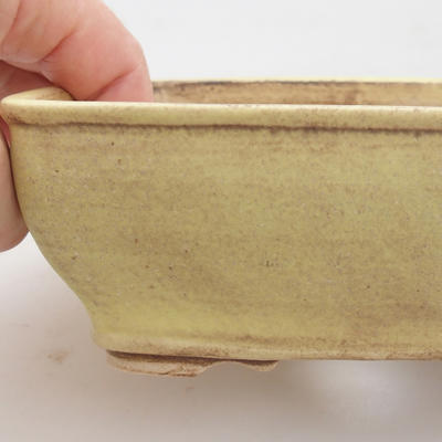 Keramik Bonsai Schüssel 15 x 12 x 5 cm, gelbe Farbe - 2