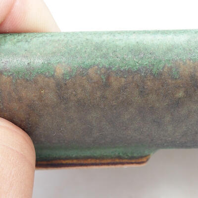 Bonsaischale aus Keramik 16,5 x 13 x 4 cm, Farbe grün-braun - 2