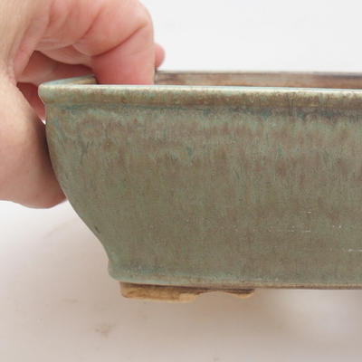 Keramik Bonsai Schüssel 15 x 12 x 5 cm, grün-braune Farbe - 2