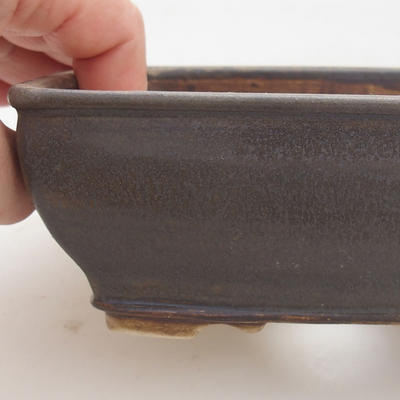 Keramik Bonsai Schüssel 15 x 12 x 5 cm, braune Farbe - 2