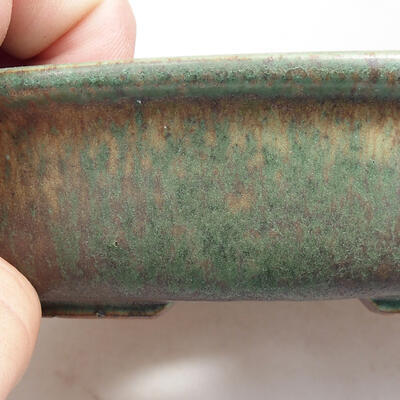 Bonsaischale aus Keramik 14,5 x 10 x 4 cm, Farbe grün-braun - 2
