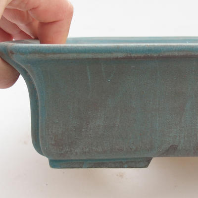 Keramik-Bonsaischale 20 x 17 x 6,5 cm, grünbraune Farbe - 2